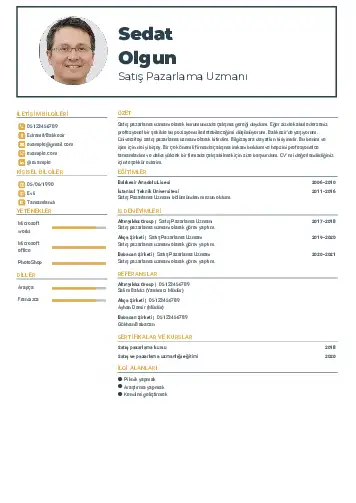 Satış Pazarlama CV Örnekleri cv indir